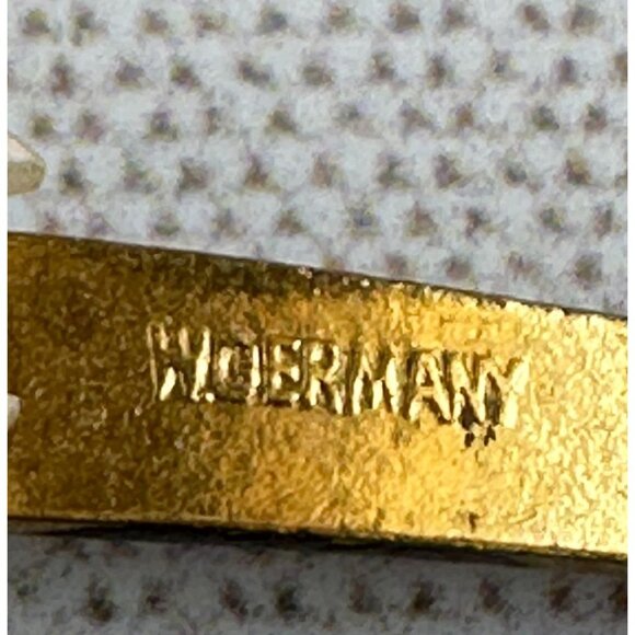 Vintage 1940s Mother of Pearl Balalaika Guitar Brooch Signed W Germany 1 3/4" - Picture 5 of 5